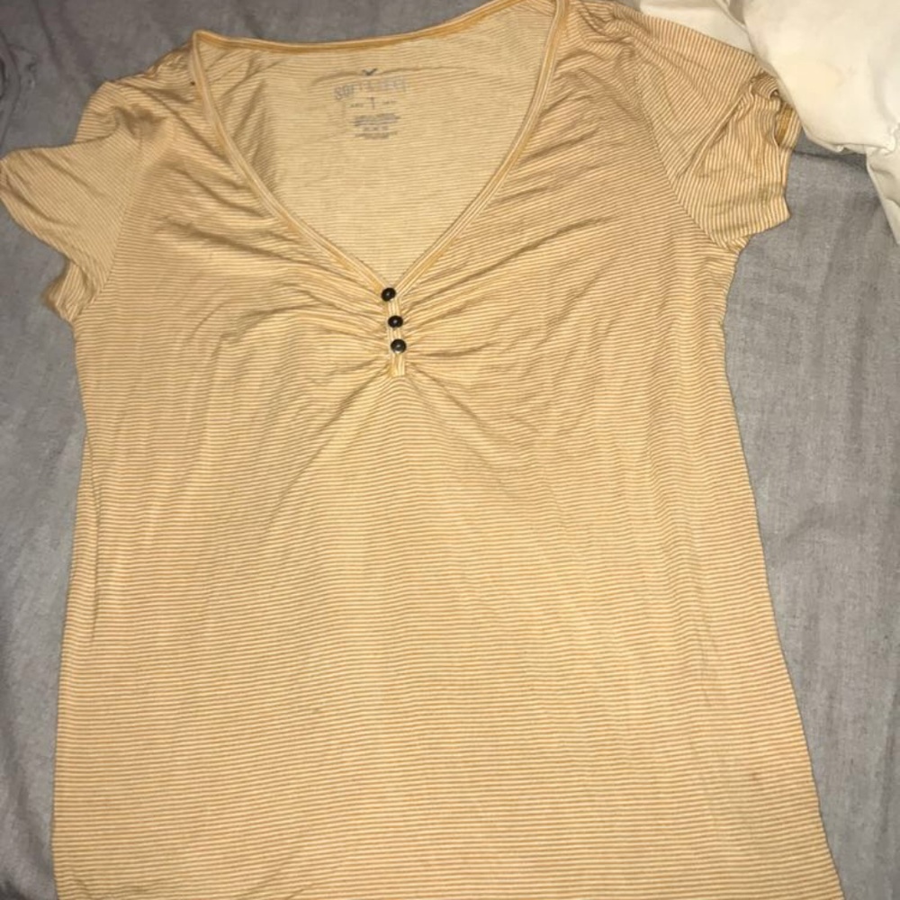 American eagle yellow striped top